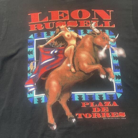 Vintage Leon Russell Tour Shirt 1994 Plaza de Toros XL Single Stitch VGC 90s - Picture 2 of 16